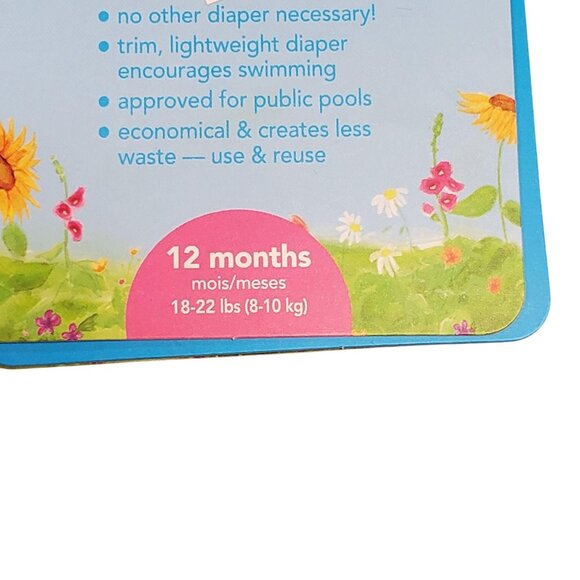 iPlay Swim Diaper Purple Butterfly Print Size 12M – Reusable Baby Infant Swimsui - Picture 5 of 7